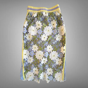 Size S Anthropologie Current Air Floral Crochet Pencil Skirt